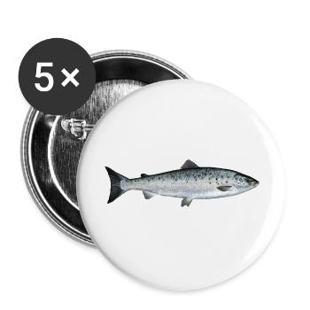 Lachs - Buttons groß 56 mm (5er Pack) - Weiß - Vorne
