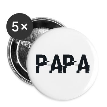 Papa-Geschenk - Der beste Papa - Buttons groß 56 mm (5er Pack) - Weiß - Vorne