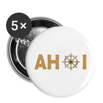 AHOI! - Buttons groß 56 mm (5er Pack) - Weiß - Vorne
