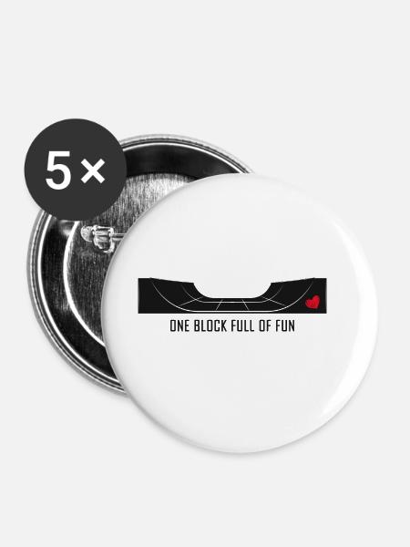 skate sk8 skateboarder skate-love halfpipe - Buttons groß 56 mm (5er Pack) - Weiß