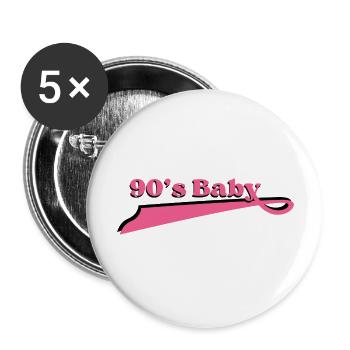 90's baby - Buttons large 2.2''/56 mm (5-pack) - white - Front