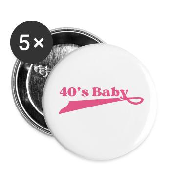 Jahrgang 40 Baby - Buttons groß 56 mm (5er Pack) - Weiß - Vorne