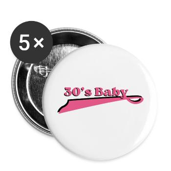 Jahrgang 30 Baby - Buttons groß 56 mm (5er Pack) - Weiß - Vorne