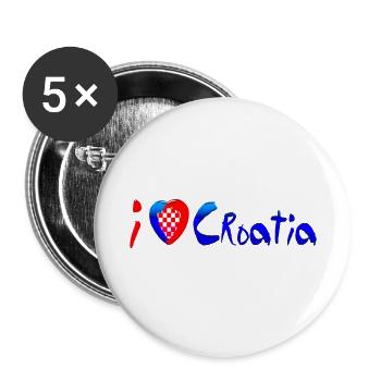 Croatia hrvatska croatia hrv travel europe zagreb - Buttons large 2.2''/56 mm (5-pack) - white - Front