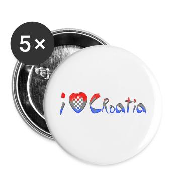 Croatia hrvatska croatia hrv travel europe zagreb - Buttons large 2.2''/56 mm (5-pack) - white - Front
