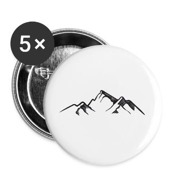Gebirge - Buttons groß 56 mm (5er Pack) - Weiß - Vorne