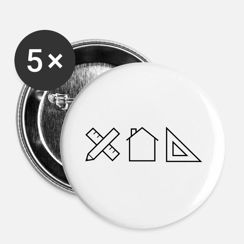 Small Icons Architects - Buttons large 2.2''/56 mm (5-pack) - white