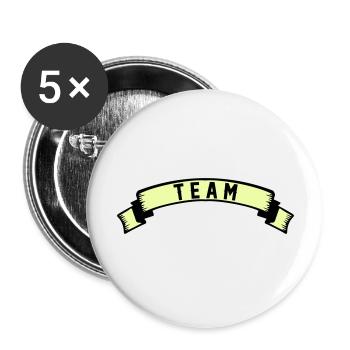 équipe - Lot de 5 grands badges (56 mm) - blanc - Devant