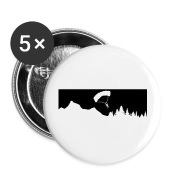 Montagne - Parapente - (15) - Lot de 5 grands badges (56 mm) - blanc - Devant