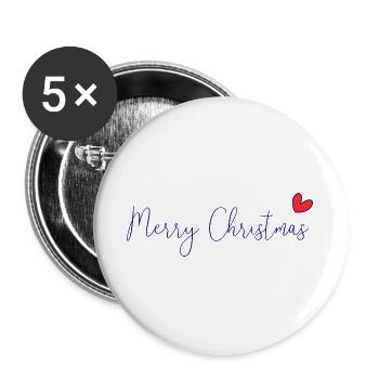 CHRISTMAS. YEAR. ANNIVERSARY. RETIREMENT. DAD. MAMAM. - Buttons large 2.2''/56 mm (5-pack) - white - Front