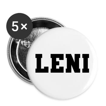 Nom - Leni - Lot de 5 grands badges (56 mm) - blanc - Devant