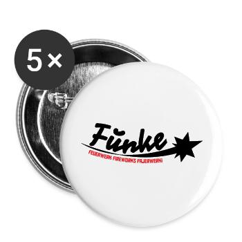 Funke Logo Schwarz/Rot - Buttons groß 56 mm (5er Pack) - Weiß - Vorne