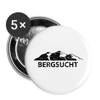 Bergsucht - (6) - Buttons groß 56 mm (5er Pack) - Weiß - Vorne