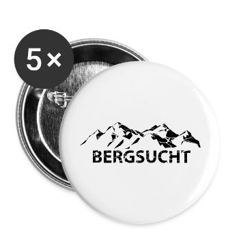 Bergsucht - (14) - Buttons groß 56 mm (5er Pack) - Weiß - Vorne