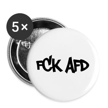 FCK AFD - Buttons groß 56 mm (5er Pack) - Weiß - Vorne