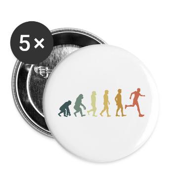 Evolution running - Lot de 5 grands badges (56 mm) - blanc - Devant