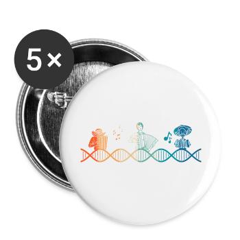 Accodeon liegt in meiner DNA - Buttons groß 56 mm (5er Pack) - Weiß - Vorne