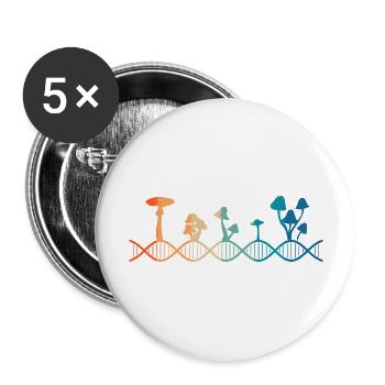 Le champignon est dans mon ADN - Lot de 5 grands badges (56 mm) - blanc - Devant