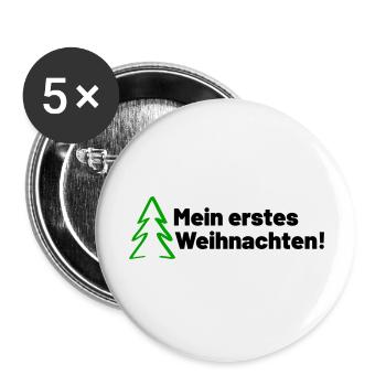 Mein erstes Weihnachten - Buttons groß 56 mm (5er Pack) - Weiß - Vorne