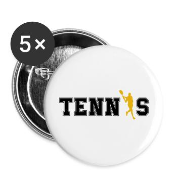 tennis - Buttons groß 56 mm (5er Pack) - Weiß - Vorne