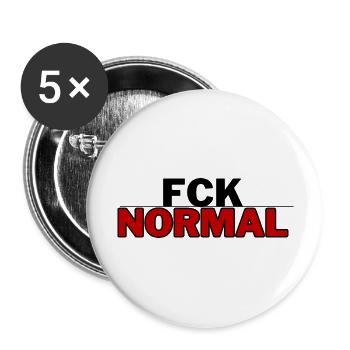 FCK NORMAL - for authenticity and individuality - Buttons large 2.2''/56 mm (5-pack) - white - Front