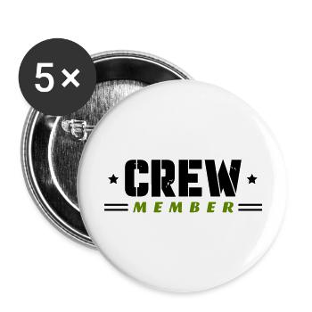 Membre d’équipage - Lot de 5 grands badges (56 mm) - blanc - Devant