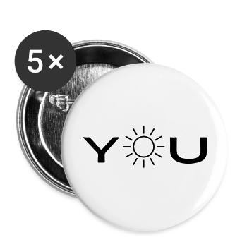 sunshine - Buttons groß 56 mm (5er Pack) - Weiß - Vorne