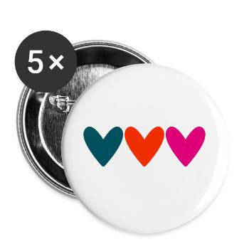 VALENTINSTAG. Junggesellinnenabschied. ICH LIEBE DICH. ICH LIEBE DICH. LIEBE - Buttons groß 56 mm (5er Pack) - Weiß - Vorne