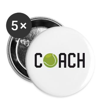 Tennis Coach - Buttons large 2.2''/56 mm (5-pack) - white - Front