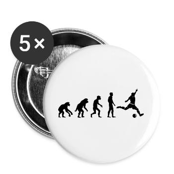 Fußball Evolution Affe lustige Designs Fan Verein - Buttons groß 56 mm (5er Pack) - Weiß - Vorne