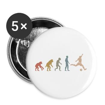 Rétro Football Evolution Dessins Drôles Fan De L’équipe - Lot de 5 grands badges (56 mm) - blanc - Devant