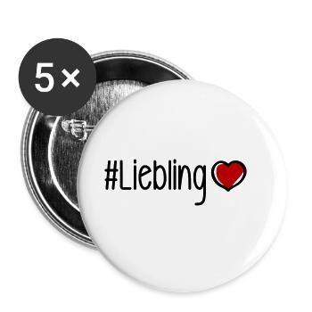 Liebling Herz - Buttons groß 56 mm (5er Pack) - Weiß - Vorne