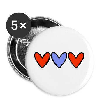 VALENTINSTAG. Junggesellinnenabschied. ICH LIEBE DICH. ICH LIEBE DICH. LIEBE - Buttons groß 56 mm (5er Pack) - Weiß - Vorne