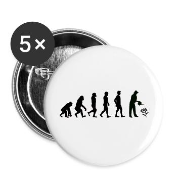 Evolution Gärtner schwarz - Buttons groß 56 mm (5er Pack) - Weiß - Vorne