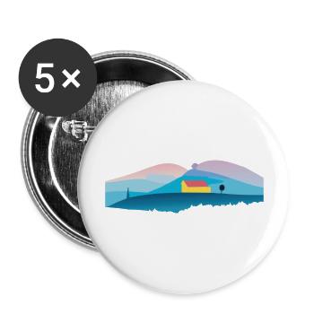 Heaven's House - Buttons large 2.2''/56 mm (5-pack) - white - Front