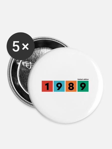 1989 Limited Edition - Buttons groß 56 mm (5er Pack) - Weiß