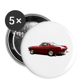 Oldtimer P1800 S - Buttons groß 56 mm (5er Pack) - Weiß - Vorne