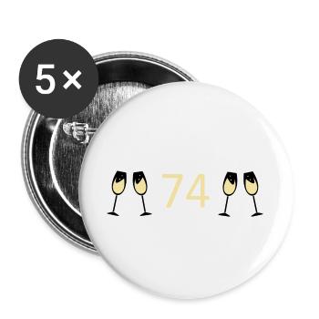 74th Birthday 74 Years Anniversary 74 Number 74 Black - Buttons large 2.2''/56 mm (5-pack) - white - Front
