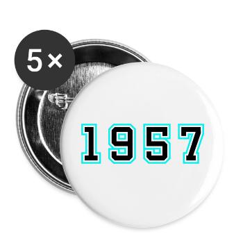 1957 Year Birthday - Buttons large 2.2''/56 mm (5-pack) - white - Front