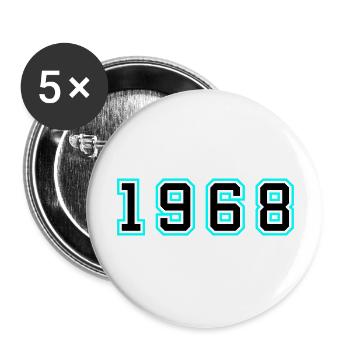 1968 Jahr Geburtstag - Buttons groß 56 mm (5er Pack) - Weiß - Vorne