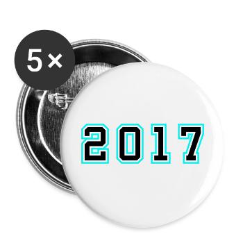 2017 Year Birthday - Buttons large 2.2''/56 mm (5-pack) - white - Front