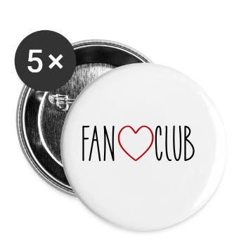 Fan Club Heart - Buttons large 2.2''/56 mm (5-pack) - white - Front