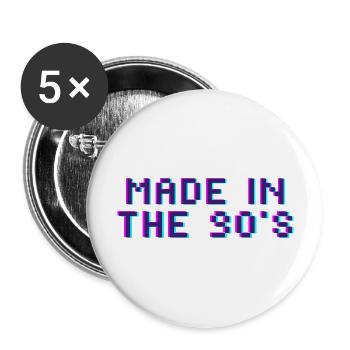 Made in the 90's - Buttons groß 56 mm (5er Pack) - Weiß - Vorne