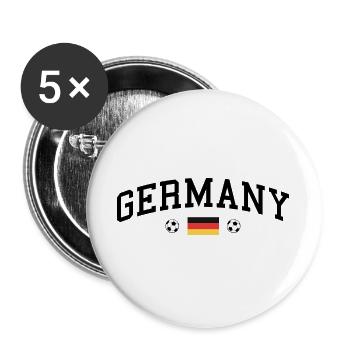 Germany mit Flagge - Buttons groß 56 mm (5er Pack) - Weiß - Vorne