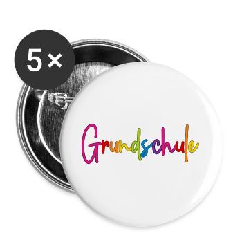 Grundschule - Buttons groß 56 mm (5er Pack) - Weiß - Vorne