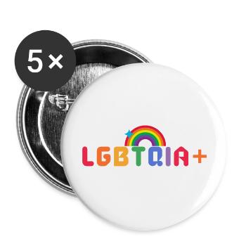 LGBTQIA+ Pride Month - Buttons large 2.2''/56 mm (5-pack) - white - Front