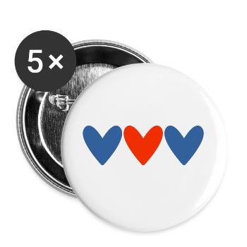 DAD. FATHER'S DAY. HAPPY FATHER'S DAY. HAPPY BIRTHDAY. - Buttons large 2.2''/56 mm (5-pack) - white - Front