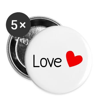 LIEBE. PAAR. GERADE VERHEIRATET. Junggesellinnenabschied. VALENTINSTAG. - Buttons groß 56 mm (5er Pack) - Weiß - Vorne