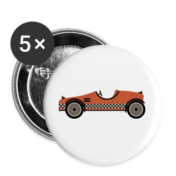 Red Textured Race Car - Buttons large 2.2''/56 mm (5-pack) - white - Front
