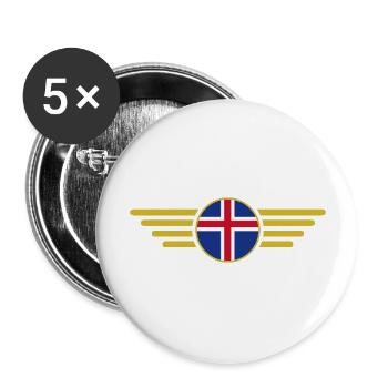 I Love Iceland Elegance Style Design T-Shirt - Buttons large 2.2''/56 mm (5-pack) - white - Front
